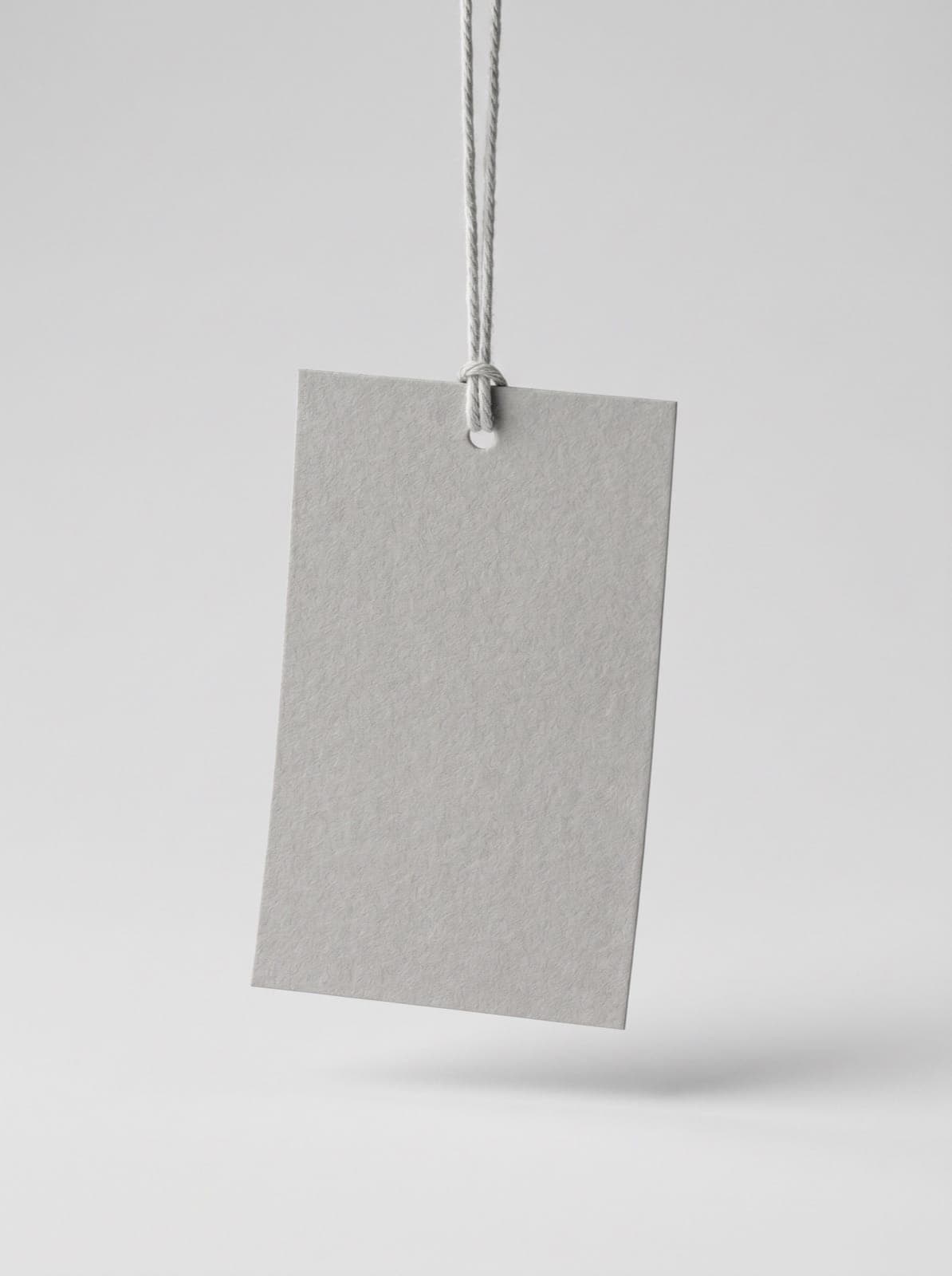 Hang tag — eyelet & string